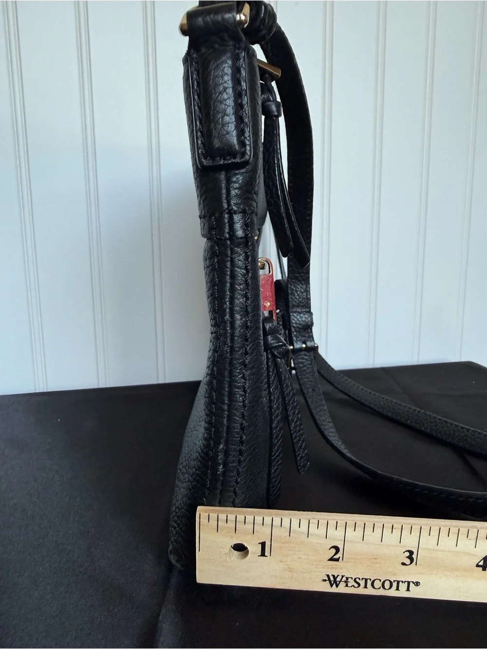 Kate Spade New York Black Pebbled Leather Crossbody Bag Gold Hardware